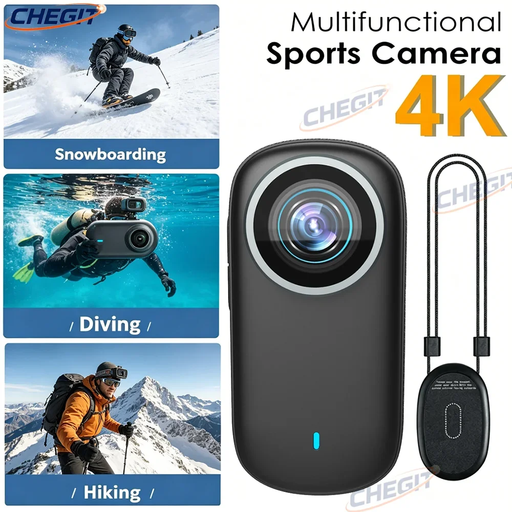 

Portable 4K Wireless Thumb Action Camera Waterproof Dustproof Wide Angle Pocket Camcorder for Riding Outdoor Sports Recording