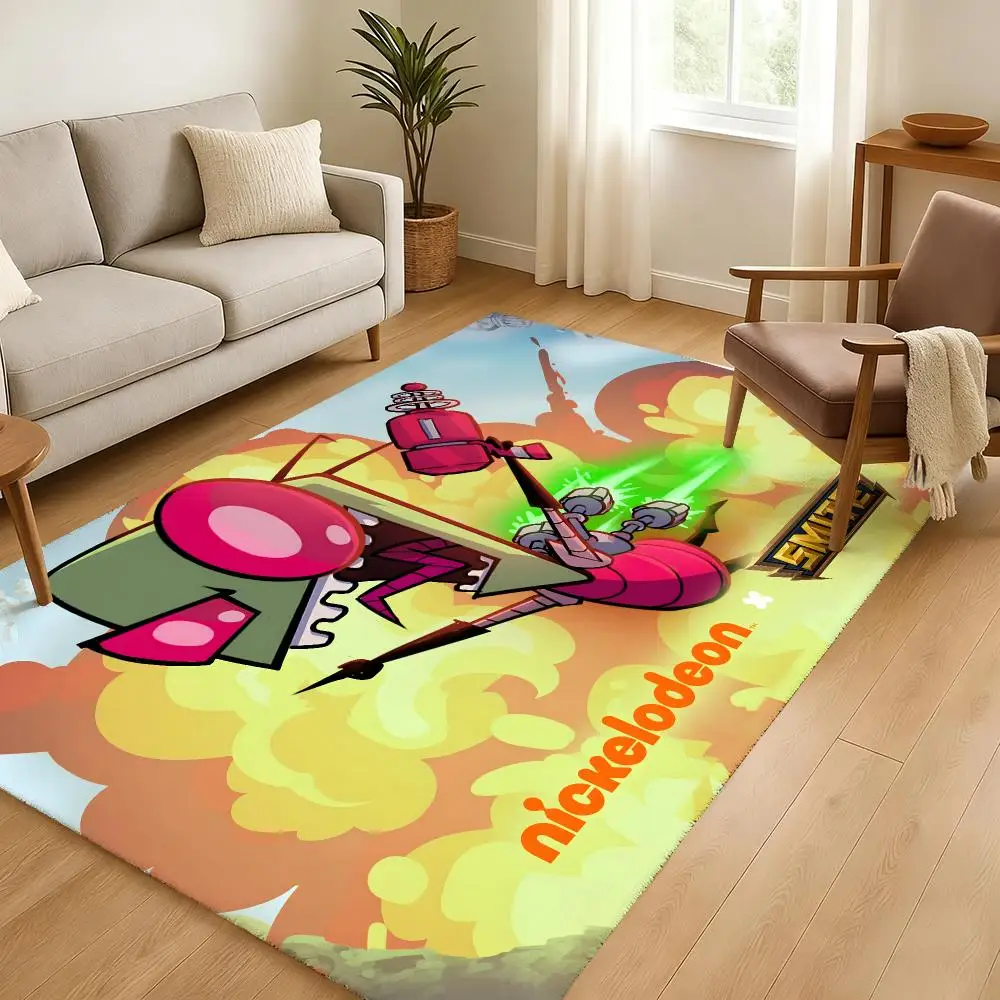 Anime I-Invader Z-Zim Floor Mat Soft Thickened Absorbent Non-Slip Bedroom Living Room Door Mat Home Decor Flannel Rugs
