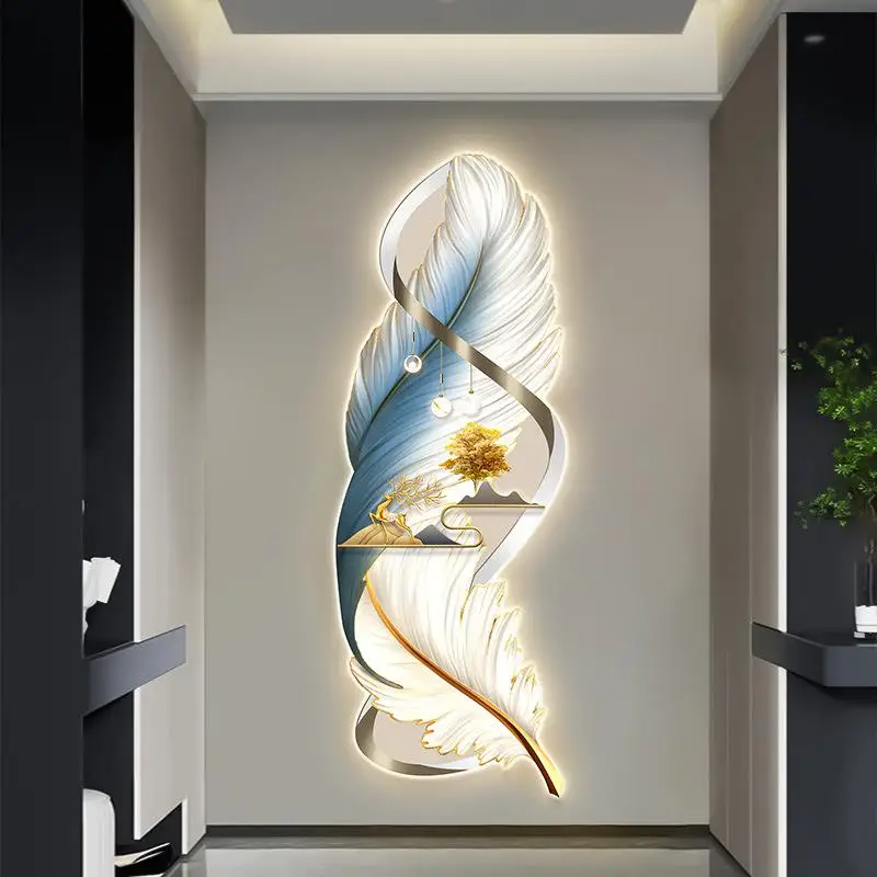 Luxury-Style Xuan Guan Hu Mao Wall Lamp - Creative Lamp Painting - Modern Minimalist Corridor Painting - Living Room Passage Wal