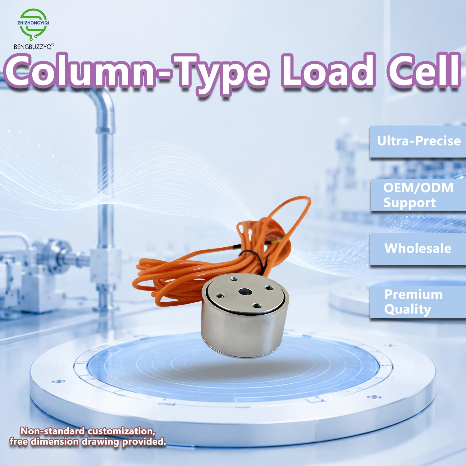 Miniature Flat Column Weighing Sensor Load Cell 200kg 1000kg 2000kg Capacity Alloy Steel Force Measurement Device