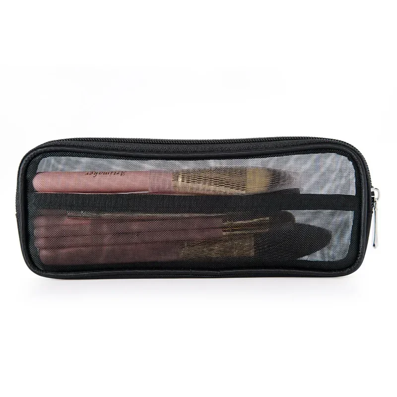 Black Transparent Cosmetic Bag Women Makeup Brushes Organizer Travel Waterproof Storage Toiletry Bags Clear PVC Penc Pouch Case