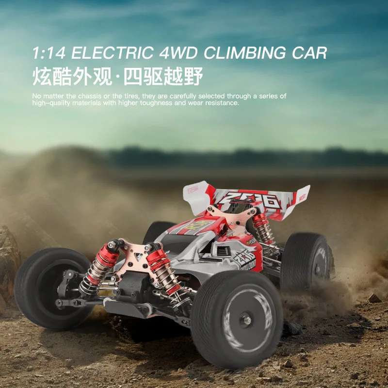 Wltoys 144001 Remote Control Car 1 14 Scale 4WD High Speed Alloy Off Road Climbing Buggy Oil Pressure Shock Absorption For