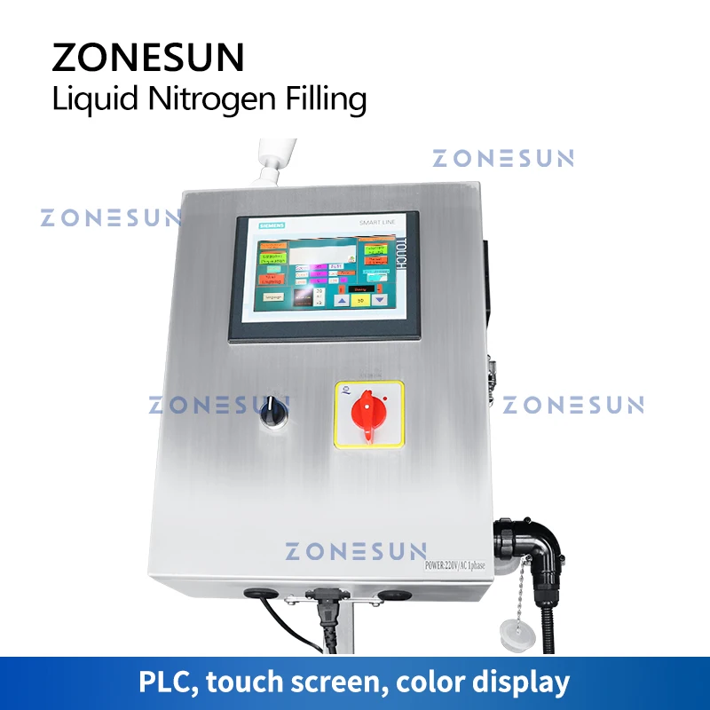 ZONESUN ZS-LN01 Liquid Nitrogen Filling Machine Anti Oxidation Deoxidize for Food Products Drinks Dampproof Juice Water Bottles