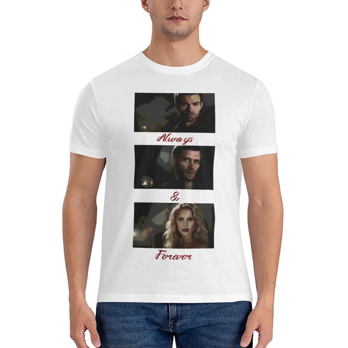 Mikaelson Family T-Shirt Men The Vampire Diaries Novelty Pure Cotton Tees O Neck Short Sleeve T Shirts Gift Idea Clothing