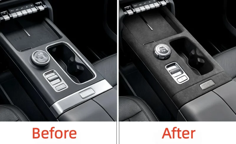 Car Central Control Gear Protective Frame Fit for ICAR V27 2026 Modified Suede Armrest Box Button Protective Cover Accessories