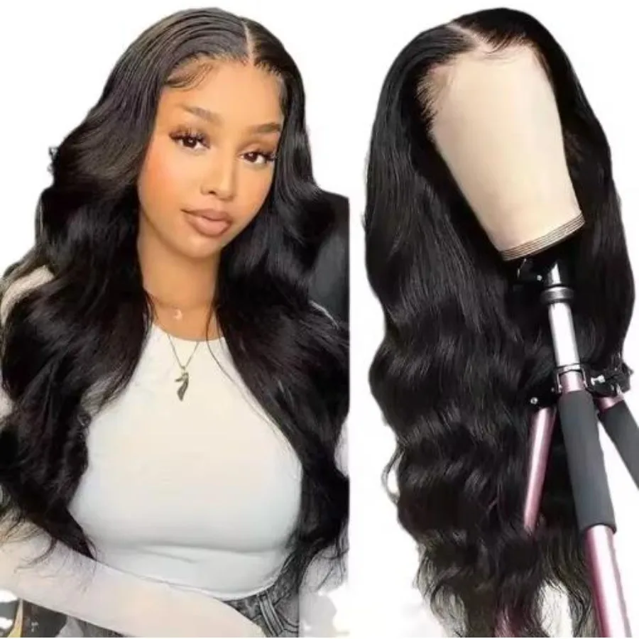 New lace front synthetic wig, new wig, piano color, black, lace front wig, Brazilian wig, women's blonde hair, wavy wig