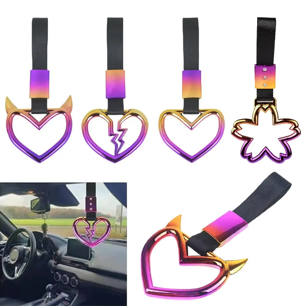 

Car Bumper Warning Pull Auto Rear Bumper Magic Heart Strap Train Handle Belt Electrostatic Hand Tsurikawa Bus Horn Bull V7W2