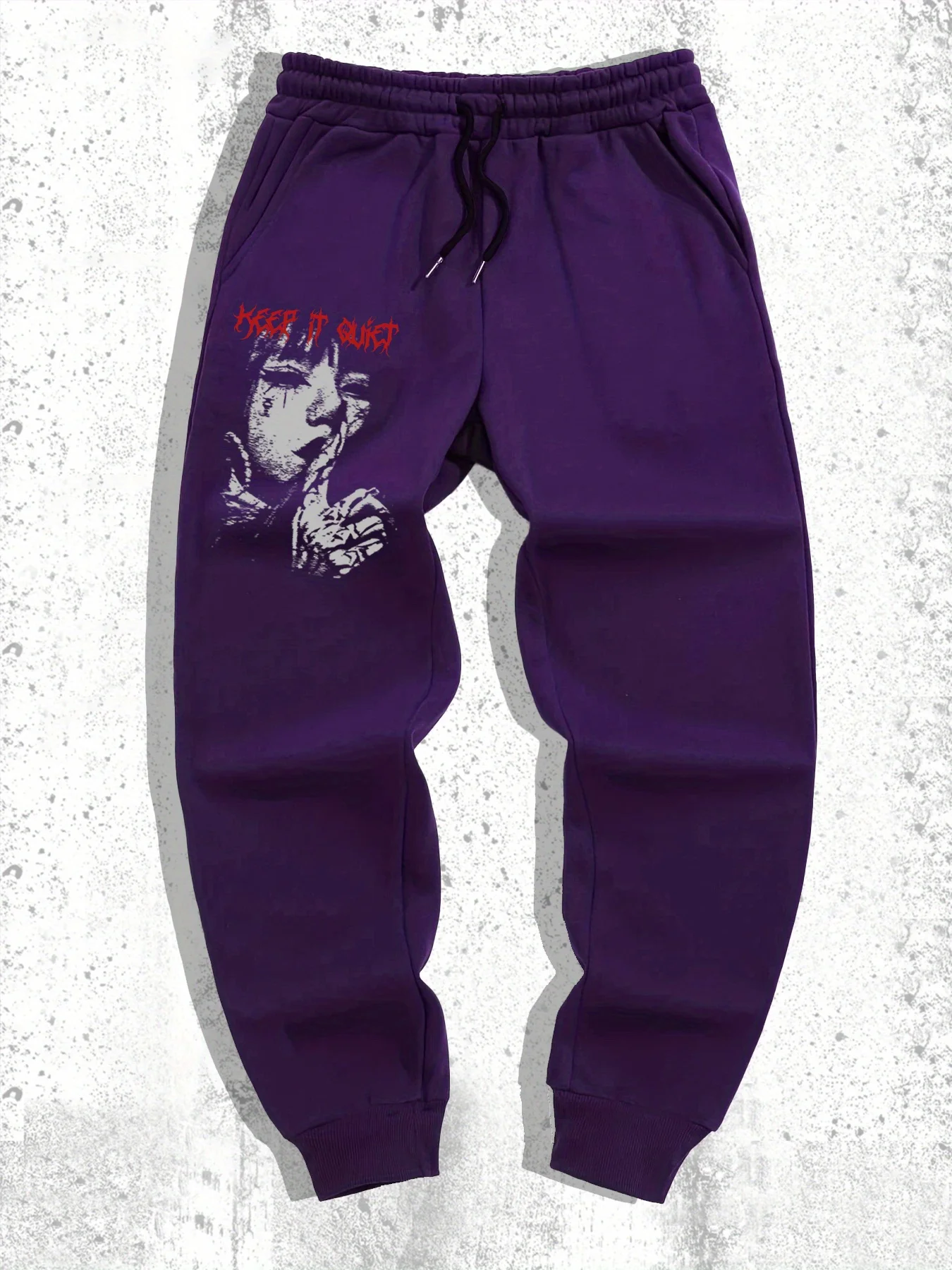 Loose Fit Men Sports Jogger Pants Dark Anime Character Print Drawstring Elastic Street Hip Hop Trousers