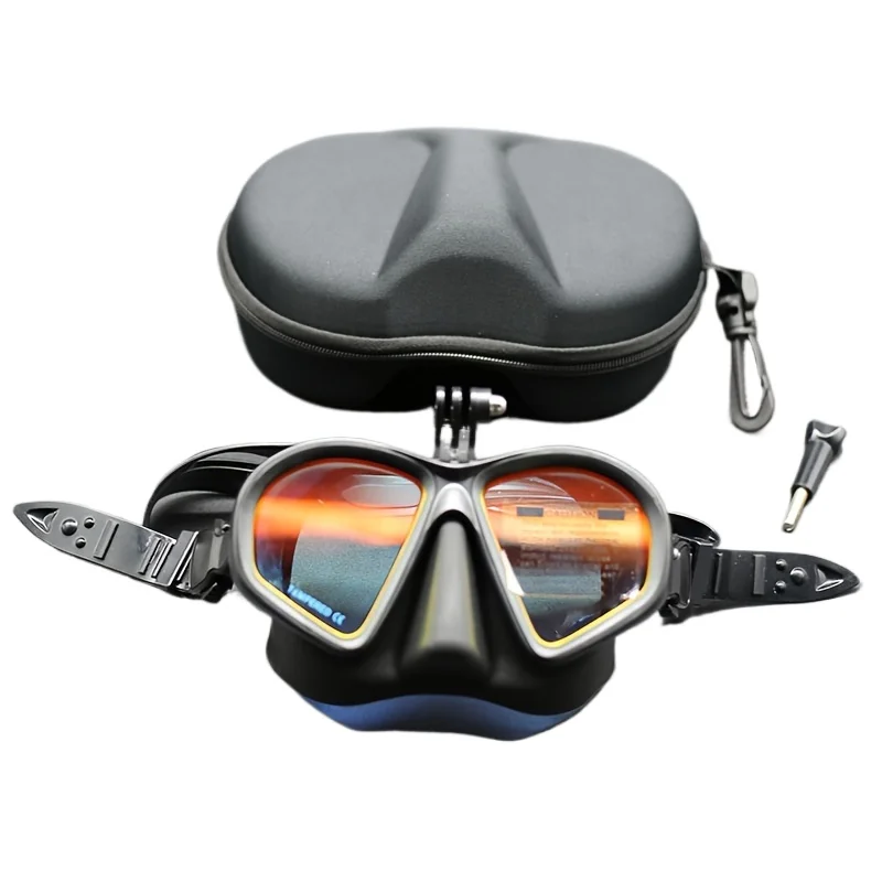 Low volume free diving mask tempered glass diving mask waterproof and anti-fog transparent vision diving goggles with box