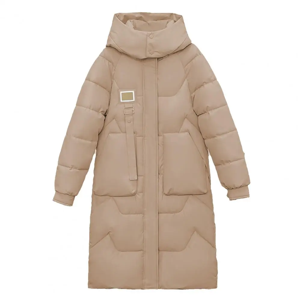 

2026 Winter Down Coat Neck Protection Stand Collar Padded Hooded Parka Windproof Heat Retention Outwear Cotton Jacket 50