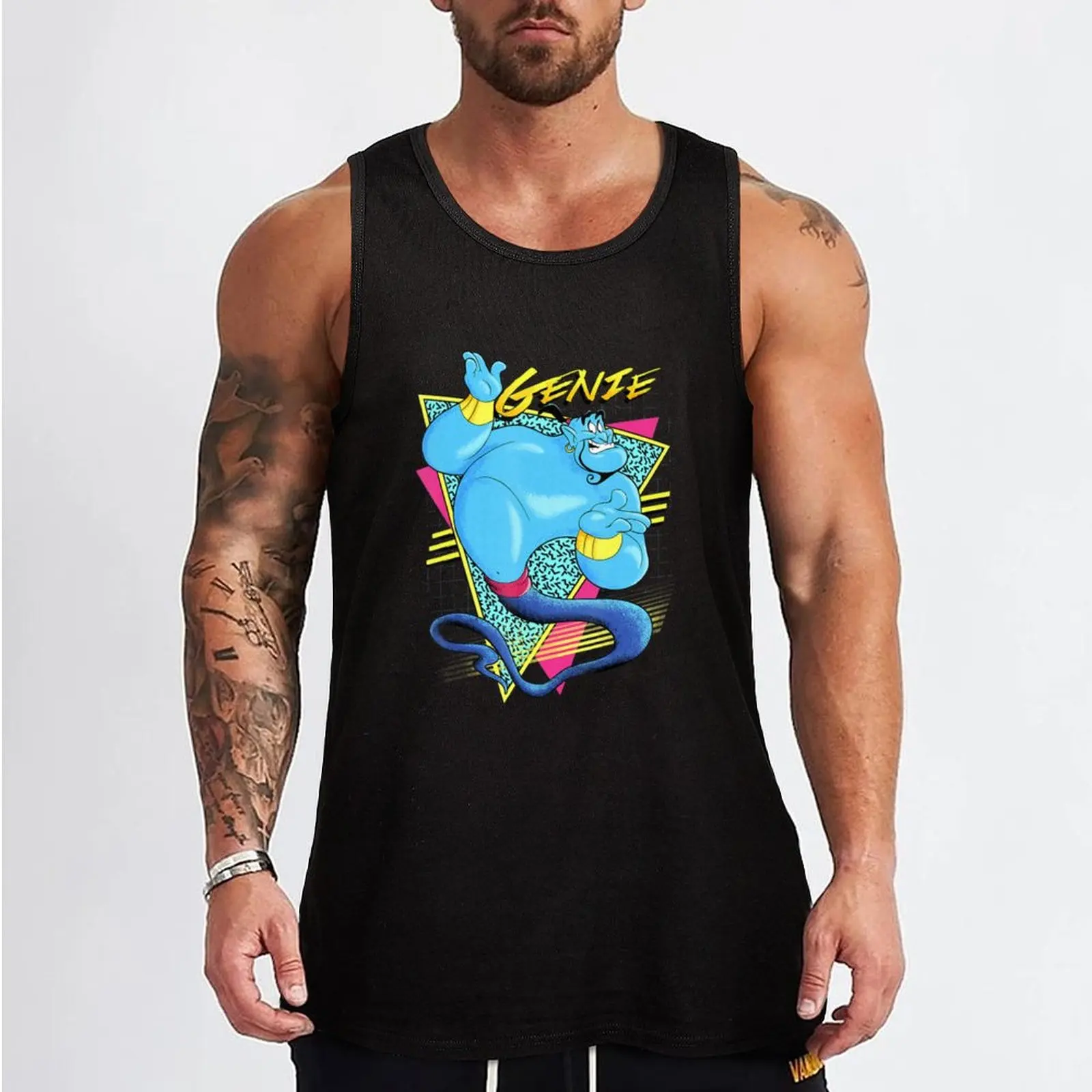 Genie Retro Abstract Portrait Logo Tank Top sports clothes for men Gym man plain t-shirt