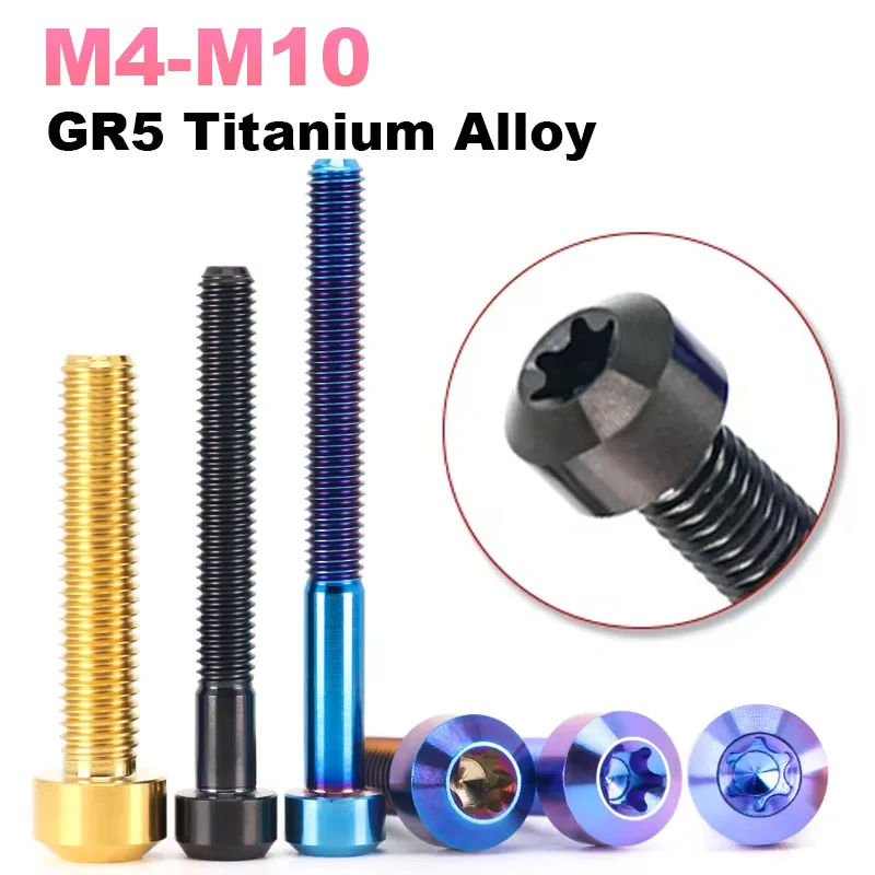 1Pcs Titanium Bolts GR5 Screws Bicycle Head Brake Motorcycle Modified Screws M4 M5 M6 M8 M10