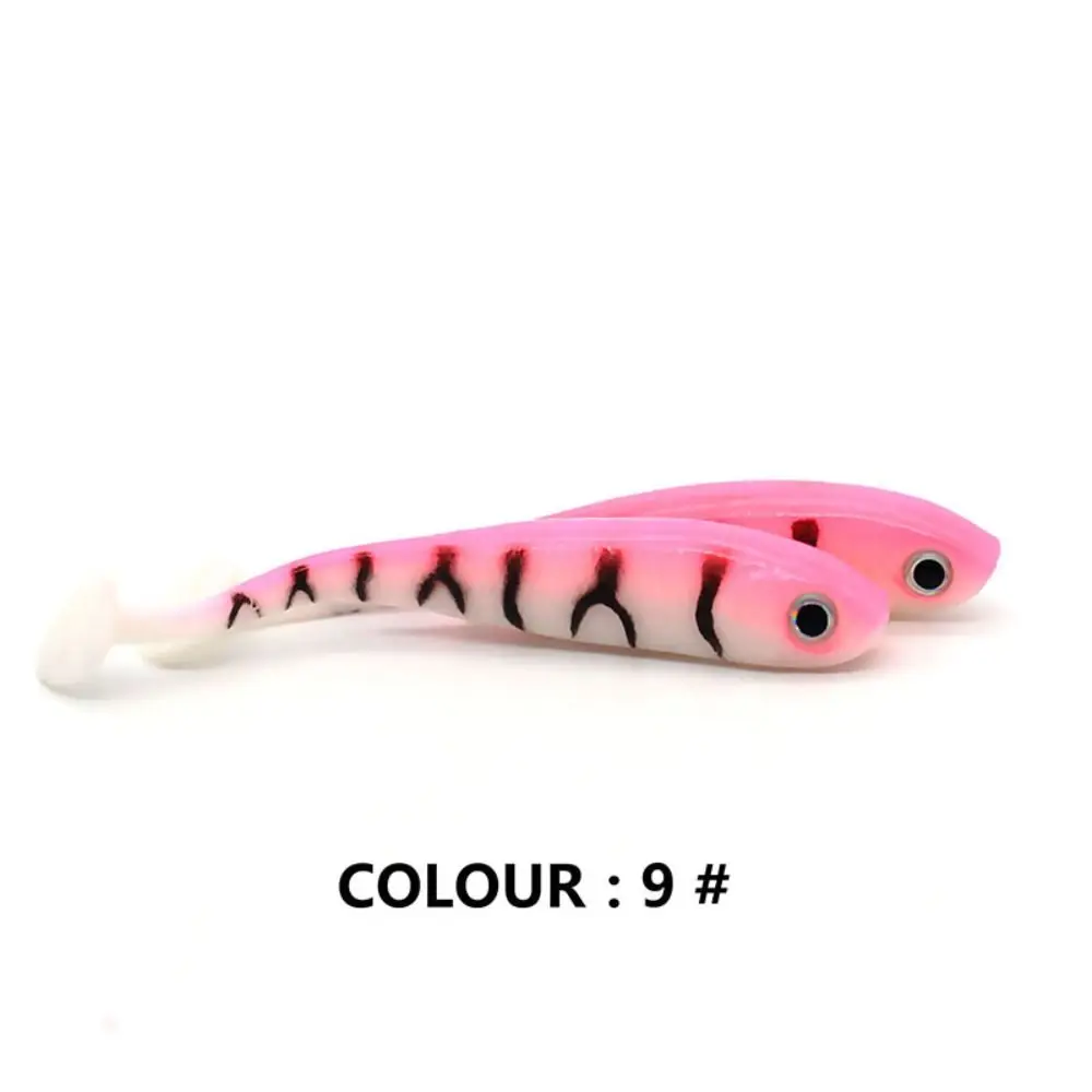 5PCS Swimbait 7cm/2.1g T-tail Soft Bait Silicone Bionic Paddle Tail Swimbaits Sinking Pesca Biomimetic Fish Bait Sea