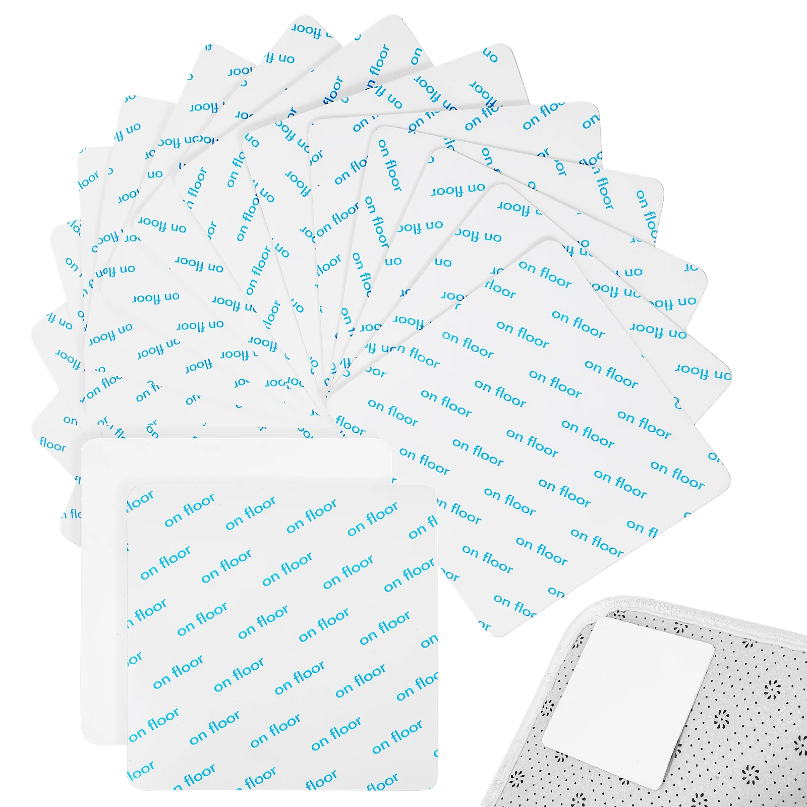 16 قطعة من شريط السجاد القابل للغسل وغير قابل للانزلاق وآمن لجميع أنواع الأرضيات، سهل الاستخدام، مقابض زاوية السجاد #6