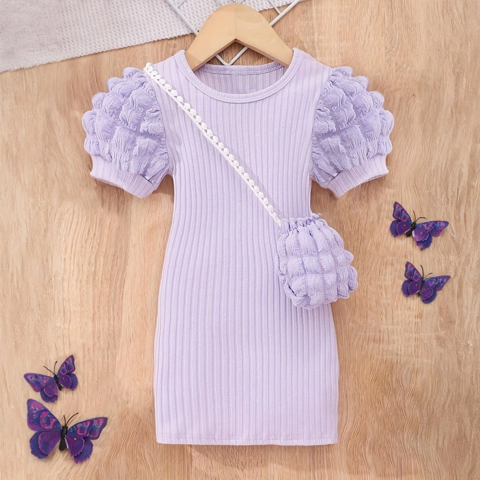 Midi Dress Kids Girl Clothes Summer Short Sleeve Baby Girl Bodycon Dress Party Children Wrap Tight Dress 3 4 5 6 7 8 Years