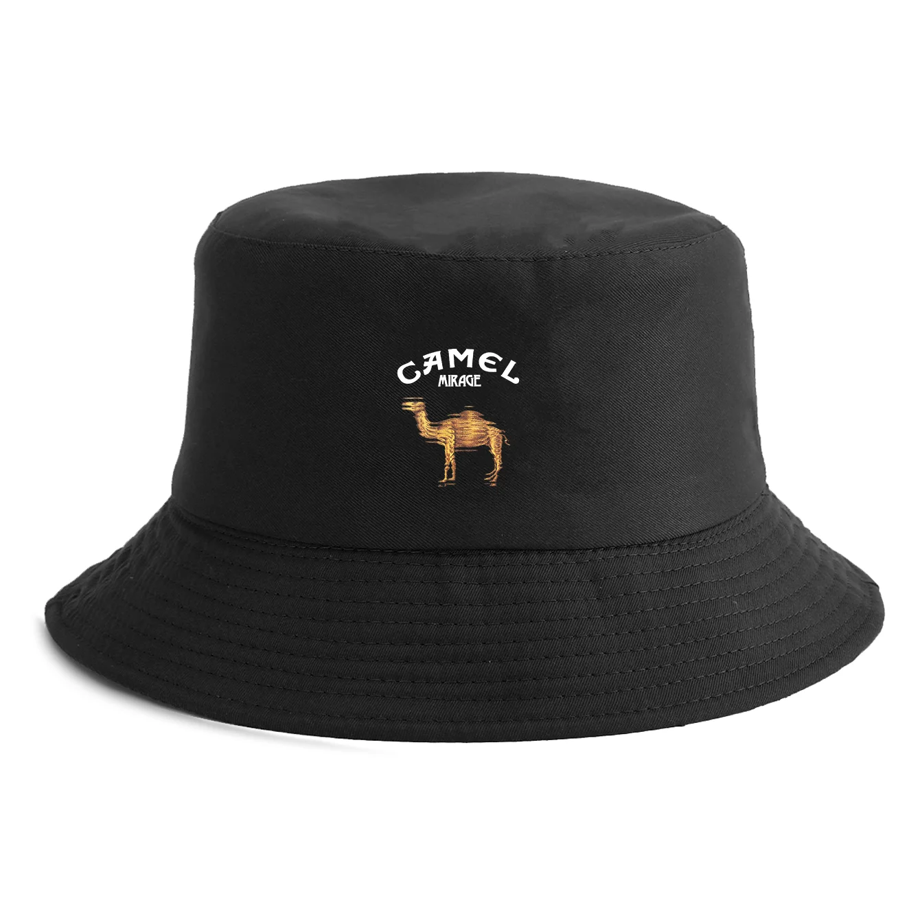Chapéu Bucket Unissex com Estampa de Camelo, Reversível, Estilo Retrô, Disponível em Várias Cores Retrô, Chapéu de Proteção Solar para Atividades ao Ar Livre