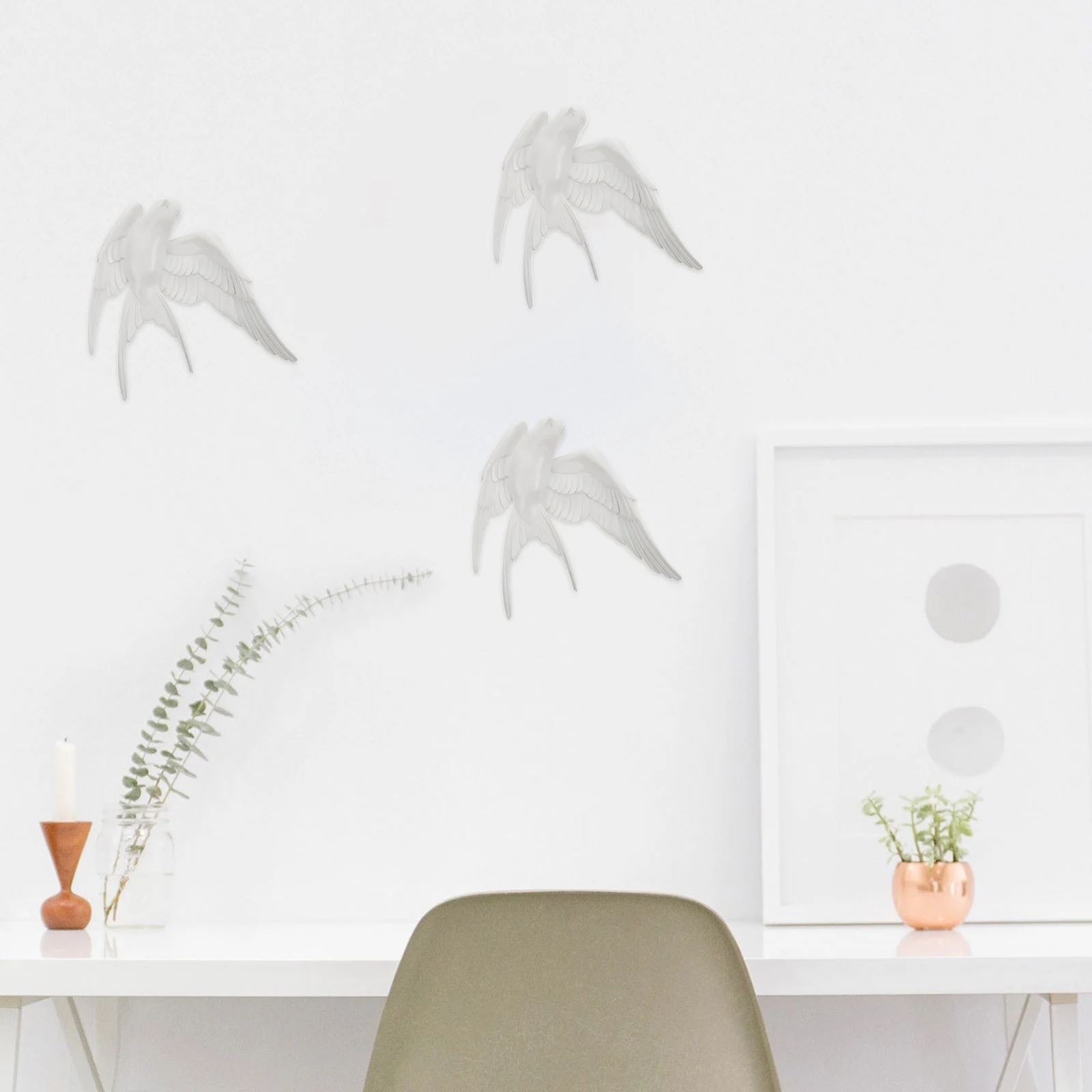 

3D Swallow Shape Wall Decor Creative Lightweight Metal Indoor Wall Hanging Bird Ornament Home Decoration Living Room Art