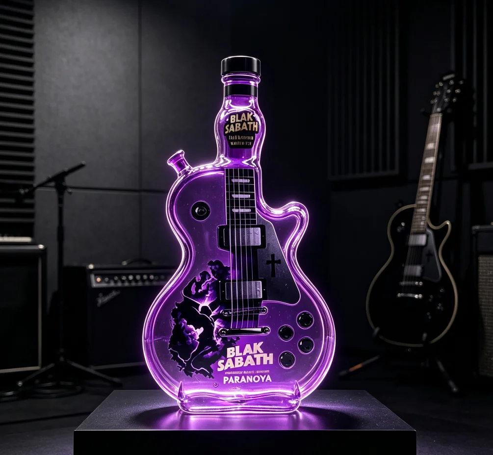 Father'Day Slash Guns N Roses Guitar Shaped Whiskey Decanter Glass Liquor Bottle Tennessee Whiskey Rock Bar Decor Collectible