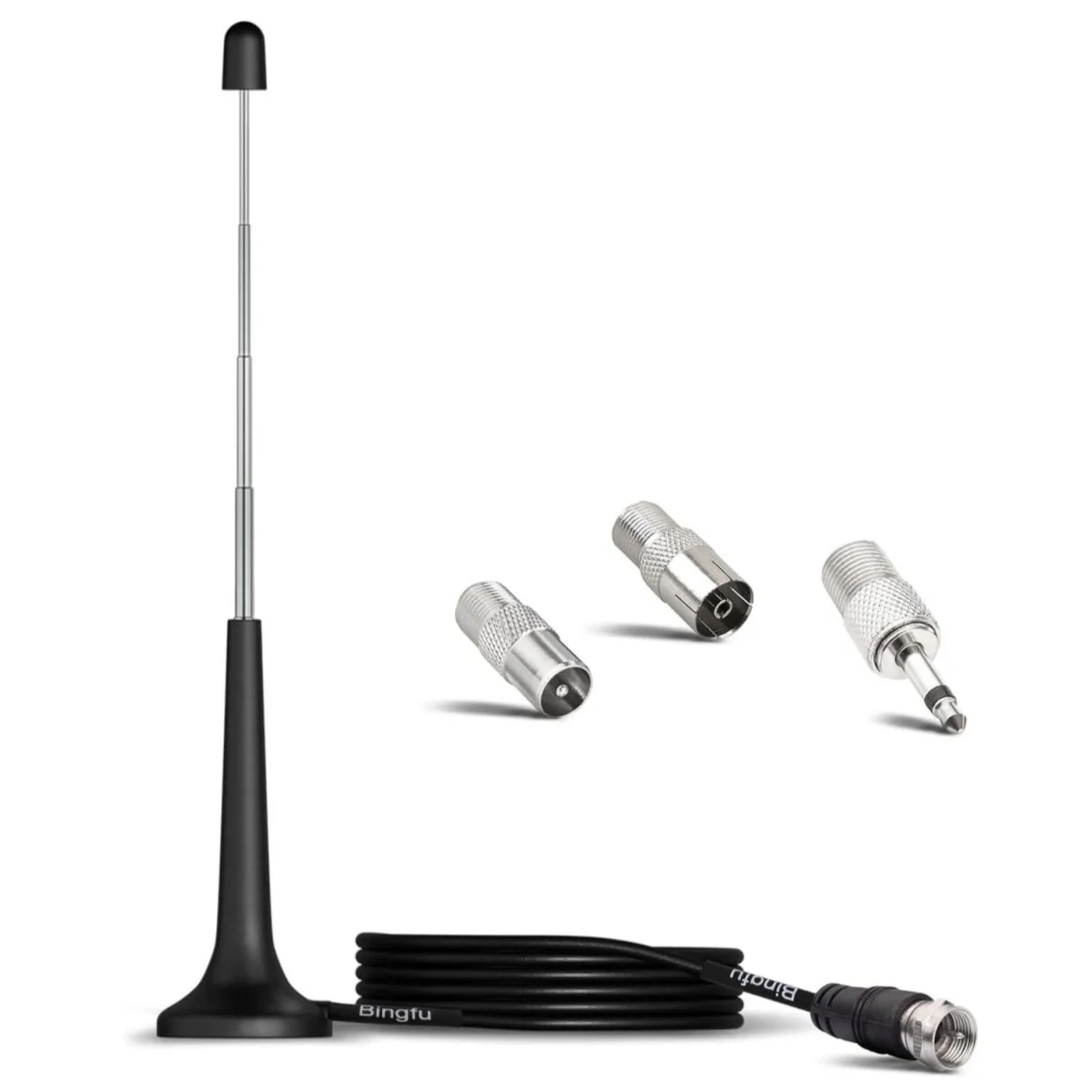 DAB FM TV Receiver with Pull Rod Antenna Hifi AV Stereo Amplifier Suction Cup Antenna for Clear Radio Reception