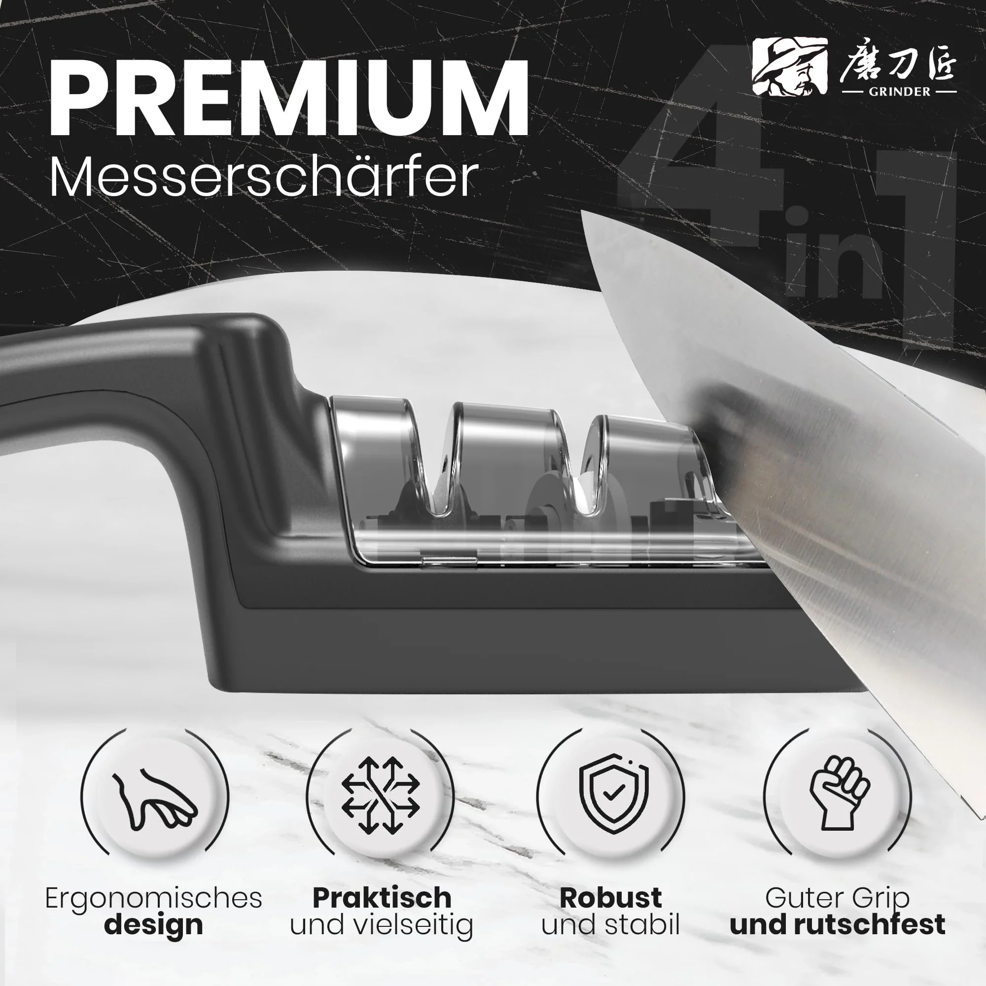 TAIDEA Home Use 3 Stage Knife Sharpener - Universal Manual Grinder for Blades Scissors Kitchen Tools | & Quick Sharpening