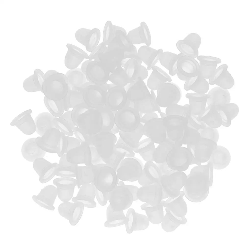 3-6 pacote 100 peças tampas de copo de pigmento microblading fornecimento de suporte de tinta de silicone