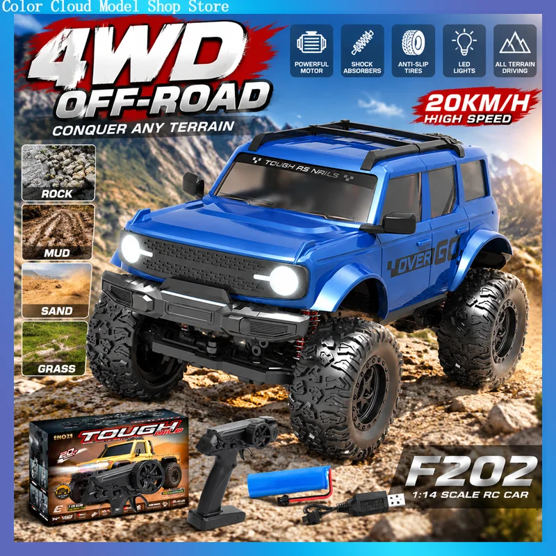 E201 E202 4wd Remote Control Off-Road Vehicle With Led Light 1/20 Full Scale High Speed Climbing Off-Road Vehicle Boy Toy Gift