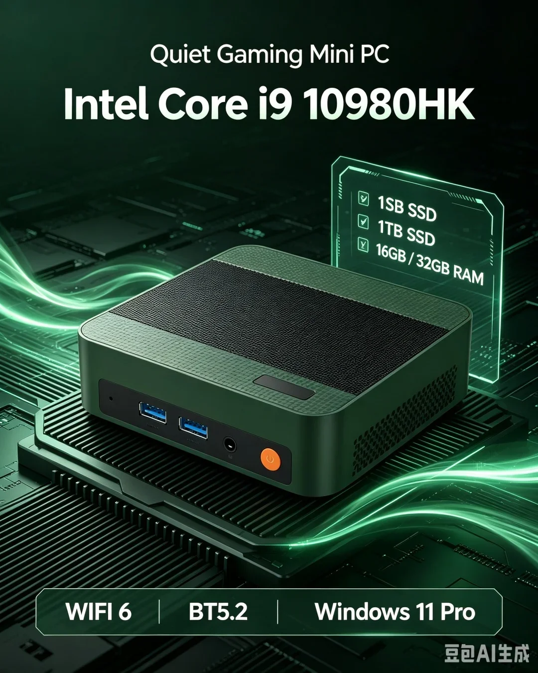 Mini PC High‑Performance Portable Mini PC Intel I9 10980HK 16GB RAM 1TB 2TB SSD WIFI6 BT5.2 4K 60Hz HD Gaming Office Study PC