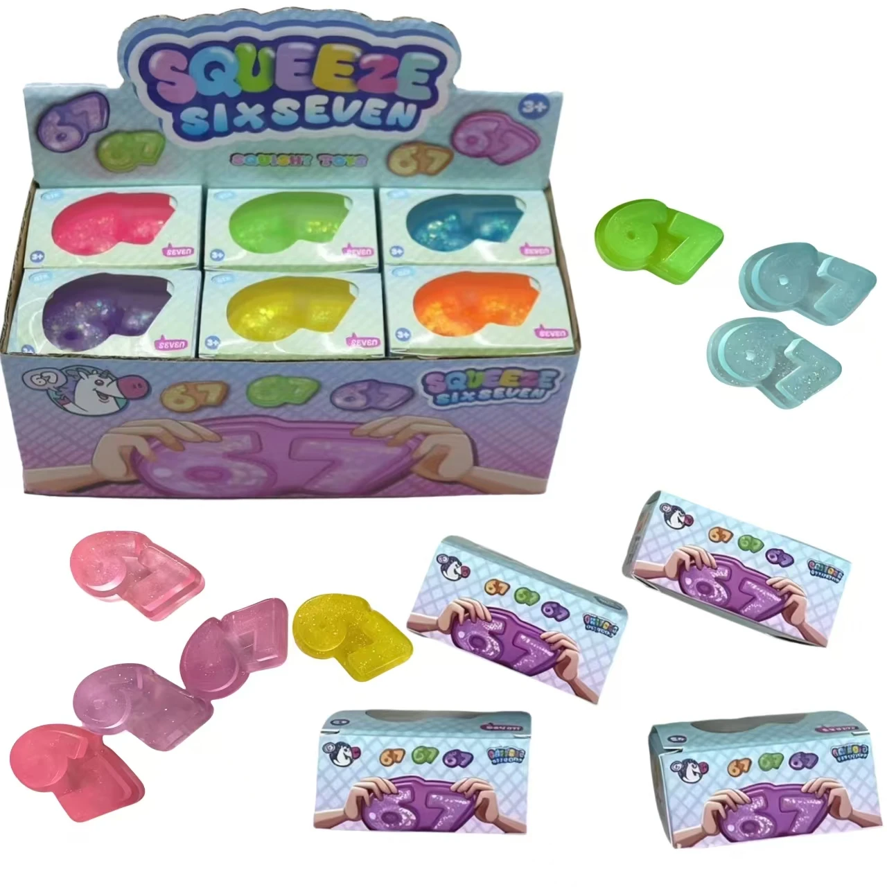 

Viral 6&7 Maltose & Flour Squishy Toy, Slow Rebound Stress Relief Squeeze Fidget Vent Toy