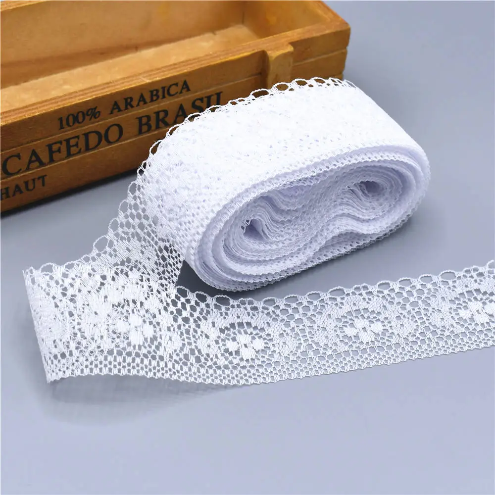 10 Yards Beautiful White Lace for DIY Ribbon Tape 40MM Lace Trim Embroidered For Sewing Decoration African Lace Fabric