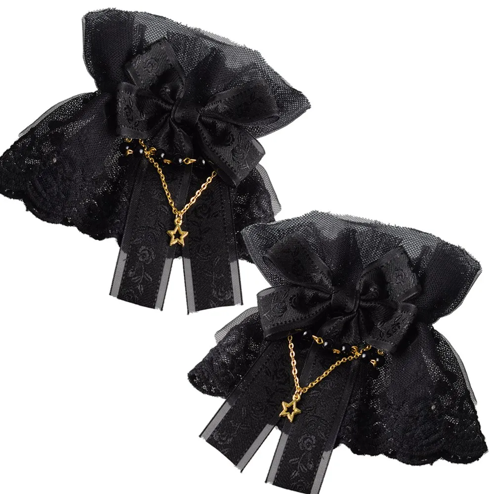 ロリータレースカフスブレスレット和菓子弓レースメイドコスプレ手飾りガールパーティーコスチュームアクセサリー