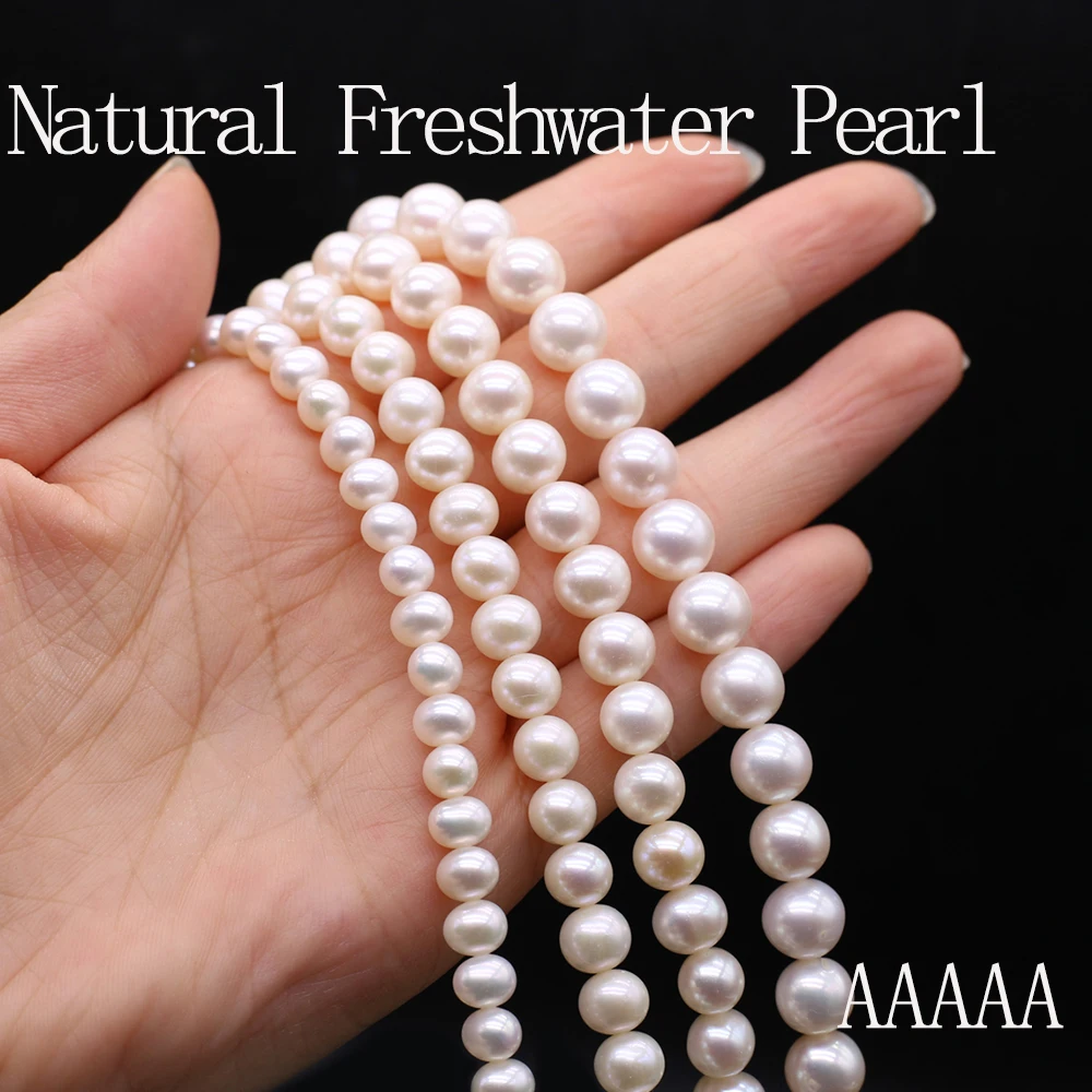 

Fine 100% Natural Freshwater Pearl Beads High Quality Round Shape Pearl Loose Spcer Beaded for Making DIY Necklace Bracelets