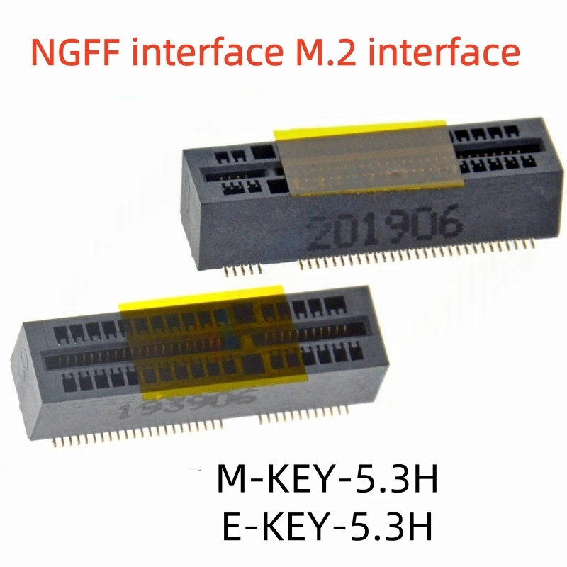 5pcs NGFF Interface APCI0110-P001A APCI0143-P001A Vertical Paste M-KEY M-KEY-67P-5.3H E-KEY-67P-5.3H Slot M.2 Socket Height 5.3H