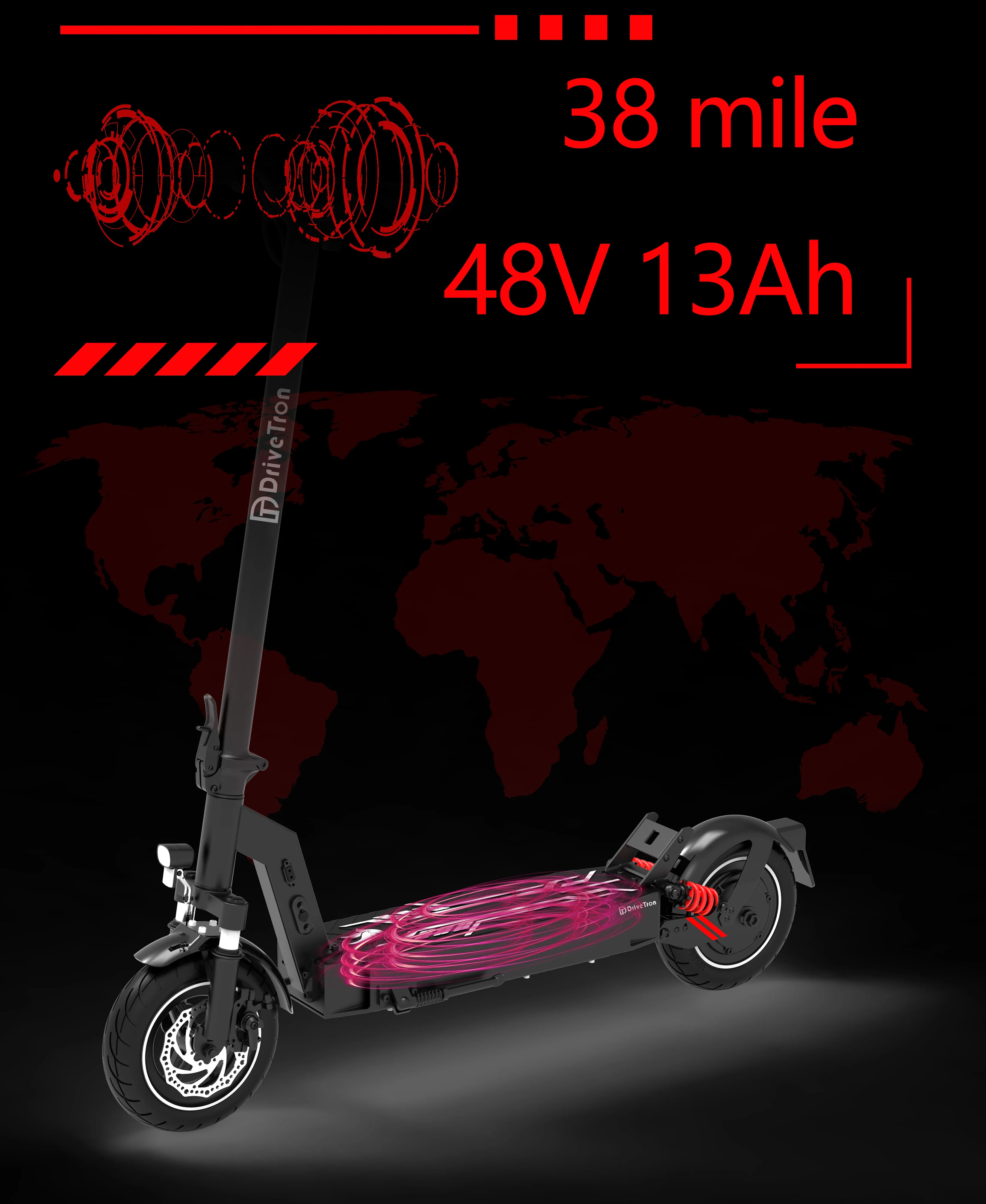 DT08 EScooters Peak Power 1100W 48V13AH نطاق الرحلات 40-60KM 10 بوصة جميع التضاريس الإطارات E-سكوتر سكوتر كهربائي عبر البلاد