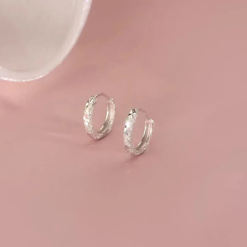 925 Silver Needle Sparkling Round Hoop Earrings For Women Classic Fashion Jewelry Light Luxury Accessories