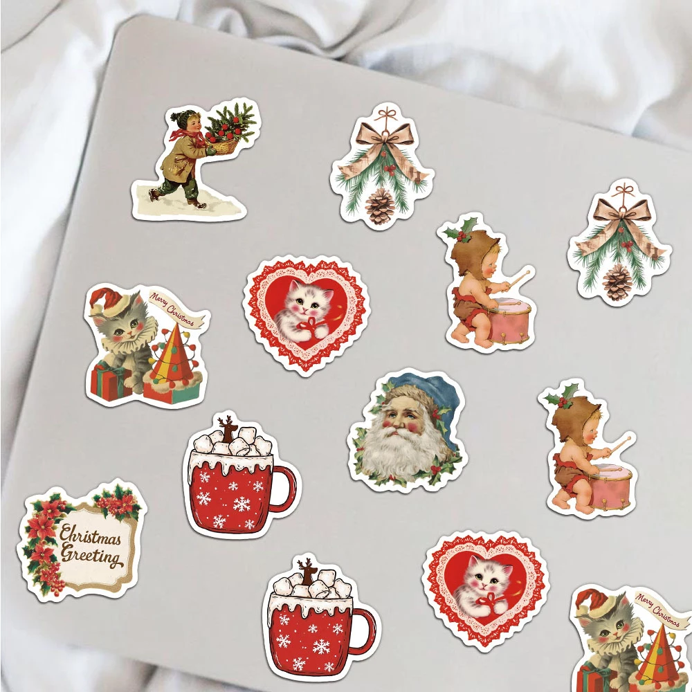 10/30/50 stuks creatieve romantische kerststickers vintage kunst graffiti stickers plakboek koffer telefoon leuke cartoon sticker cadeau
