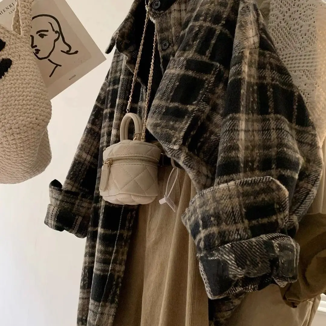 트위드 재킷 여성용 겨울 긴팔 클래식 빈티지 부드러운 실루엣 슬림핏 울 스팽글 주름 개성