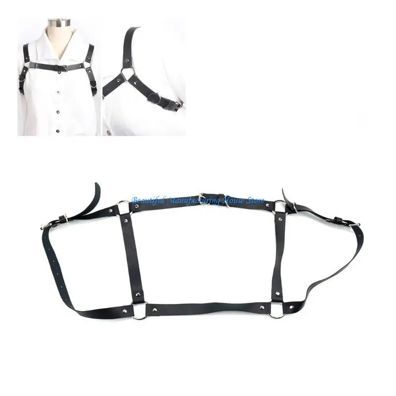 E56A Adult Sexy Chest Belt PU Adult Body Cage Sculpting Harness Chest Strap