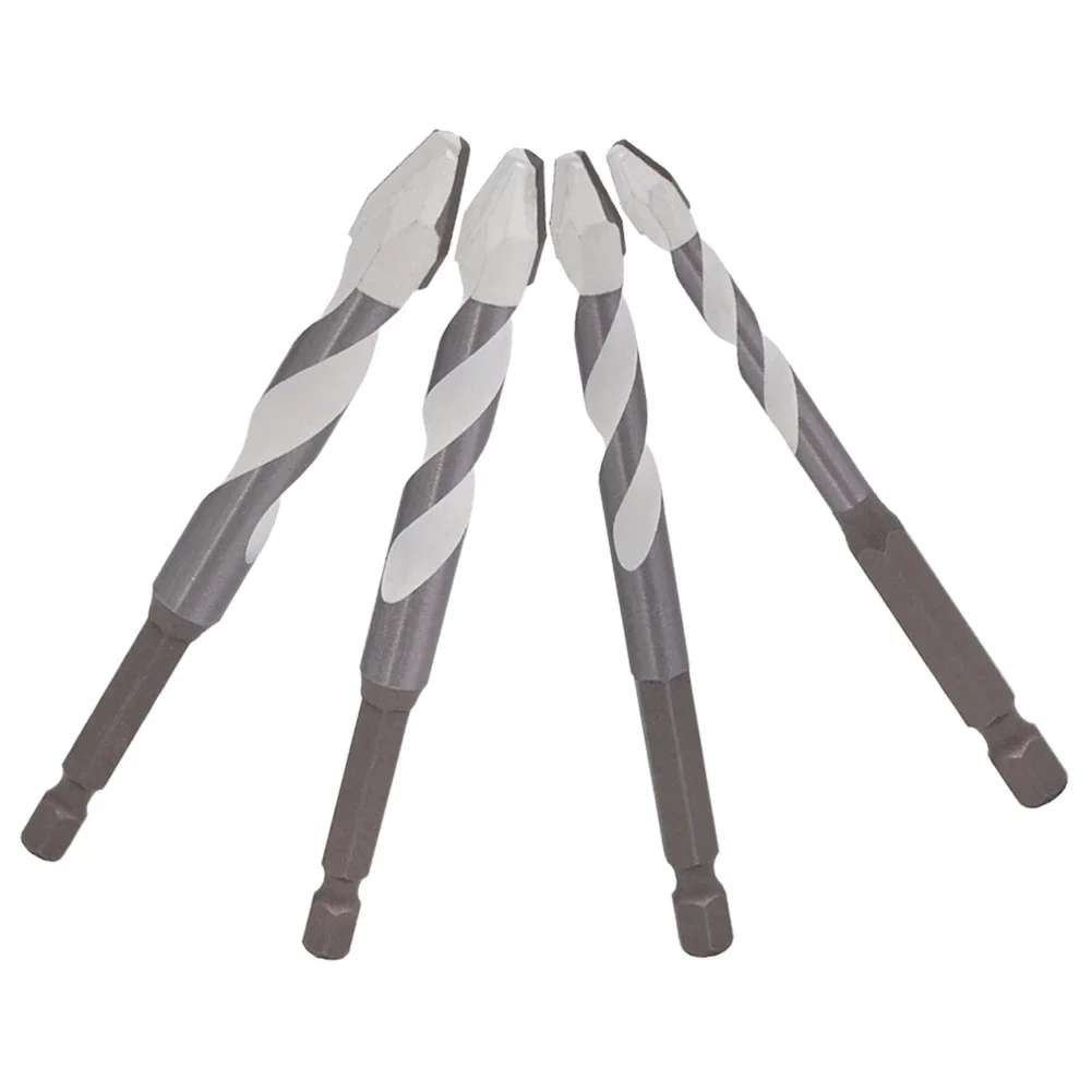 Set di punte da trapano eccentriche triangolari da 4 pezzi 6/8/10/12mm gambo esagonale per Kit di strumenti di perforazione in marmo di porcellana di ceramica di piastrelle di vetro