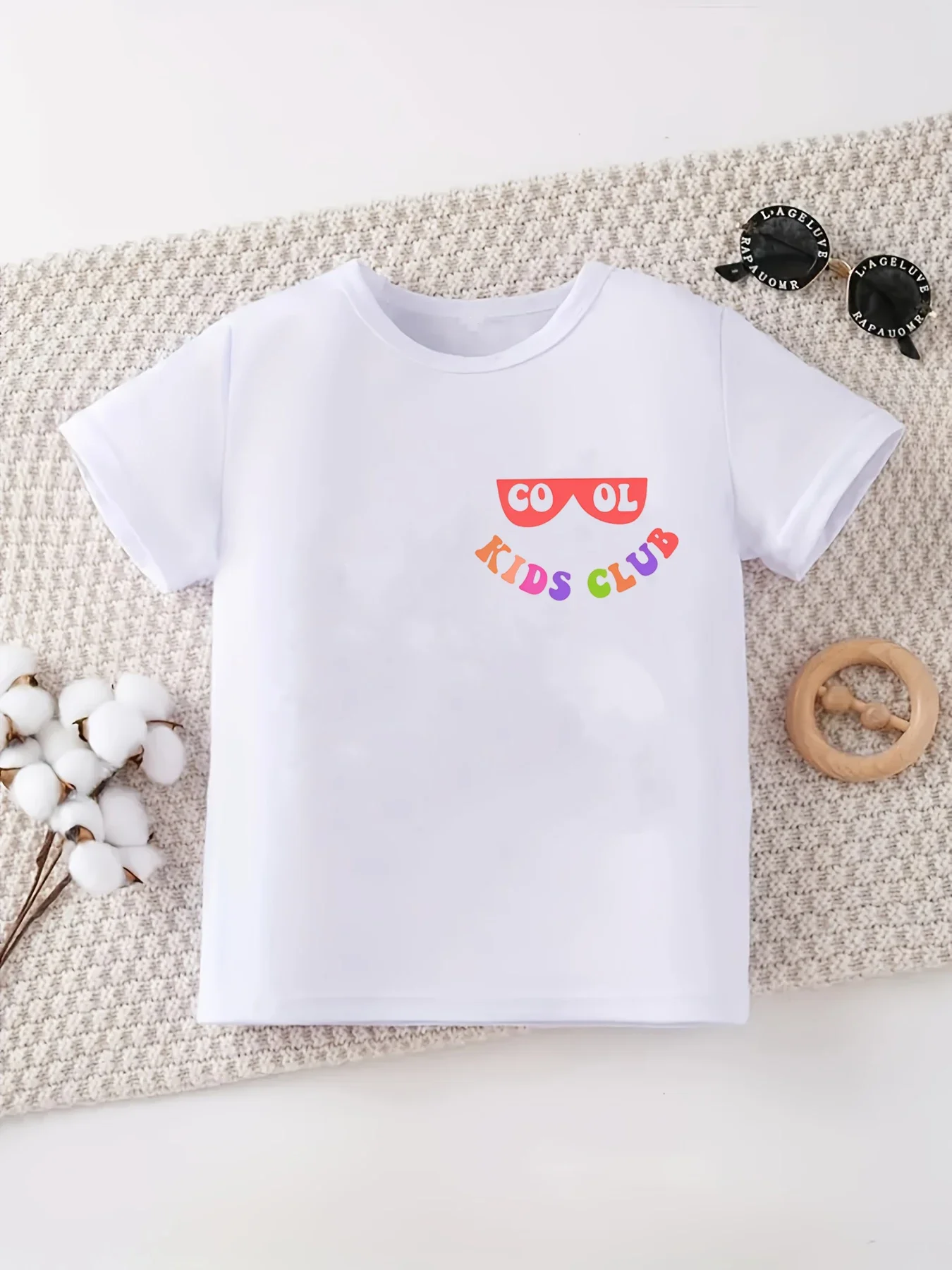 

Kawaii Kids Clothes Cool Kids Club Pocket Letter Printed T Shirt Girls/Boys Summer Fashion Tops Shirt White Black T-Shirt