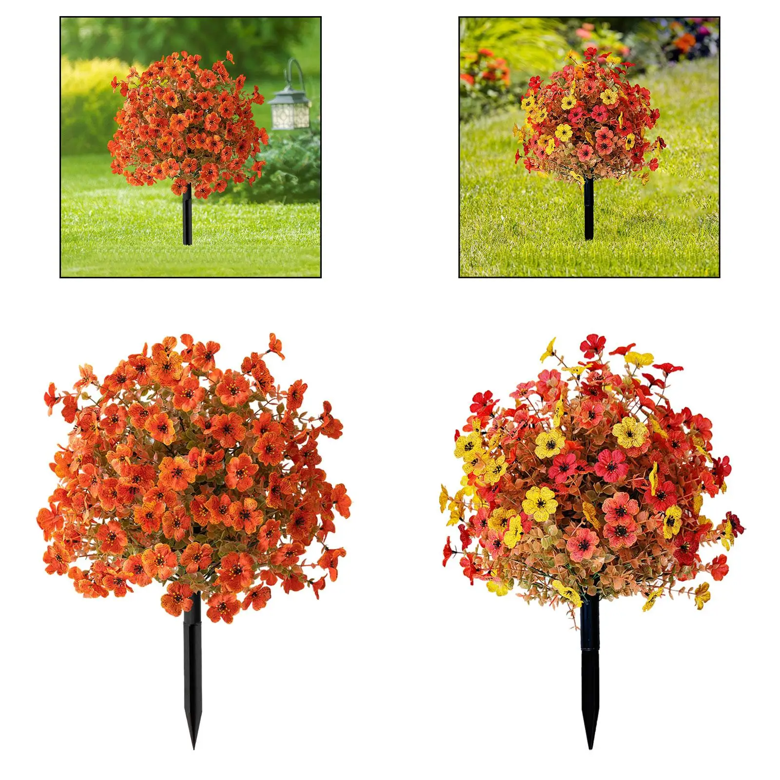 Artificial Flower Garden Stake Versatile Decoration for Patio Backyard Porch