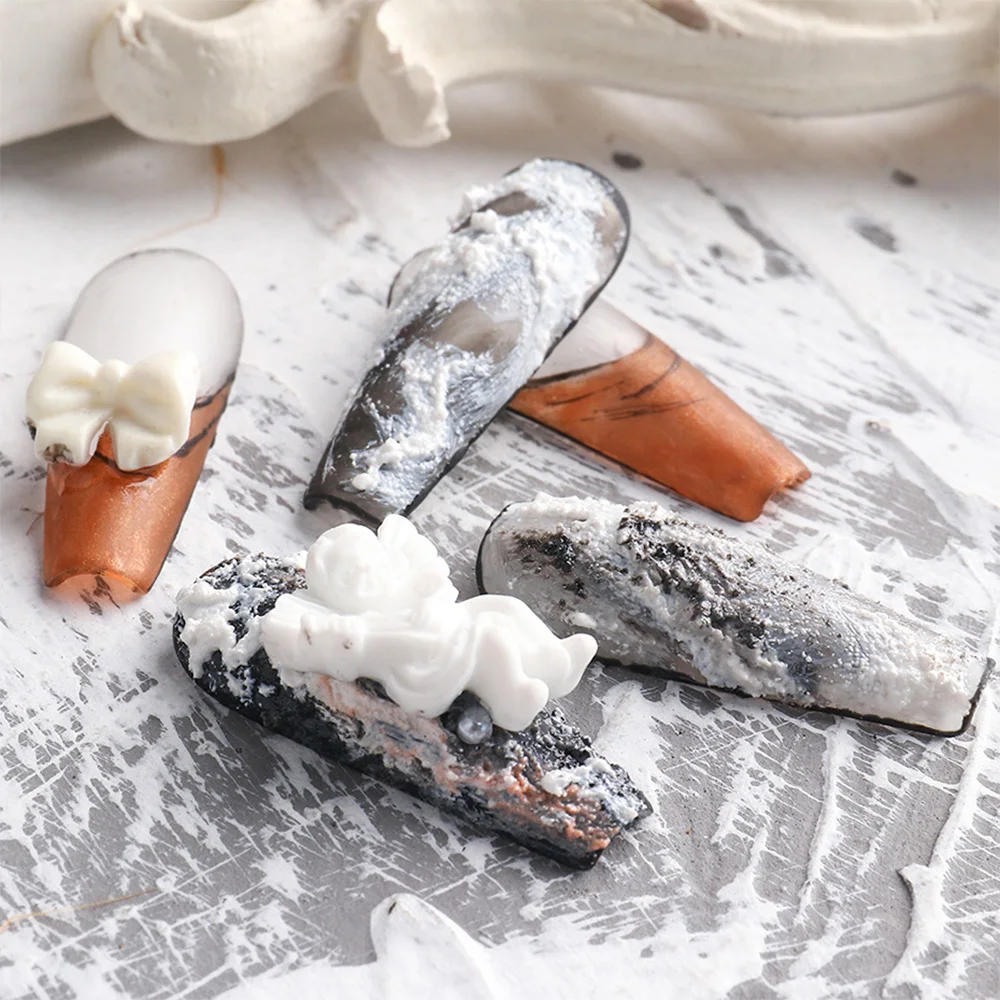 Diseño de yeso para uñas, decoración de uñas DIY, Gel para uñas, esmalte de uñas, laca, barniz para decoración de uñas, textura de arena 3D, Gel de yeso