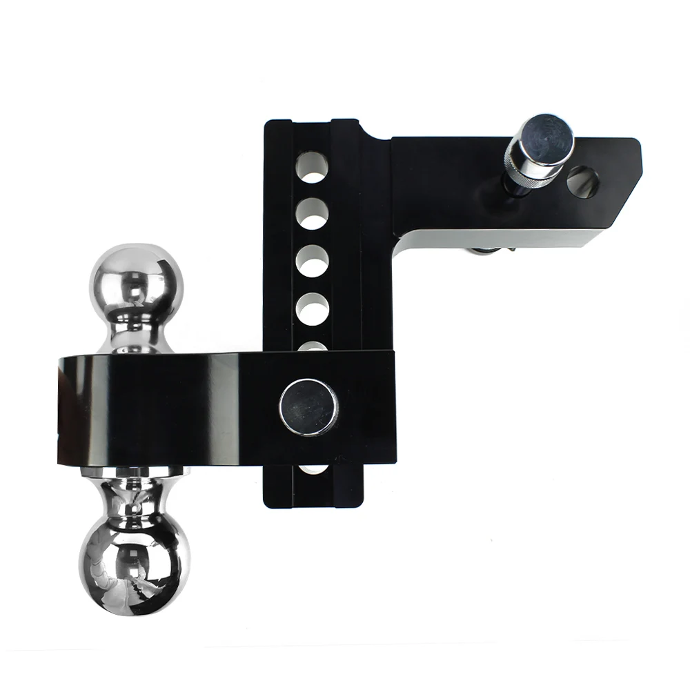 

6'' Adjustable Trailer Hitch Ball Mount Tow & Stow 2-Ball Mount Fits 2-Inch Receiver 6-Inch Drop Hitch