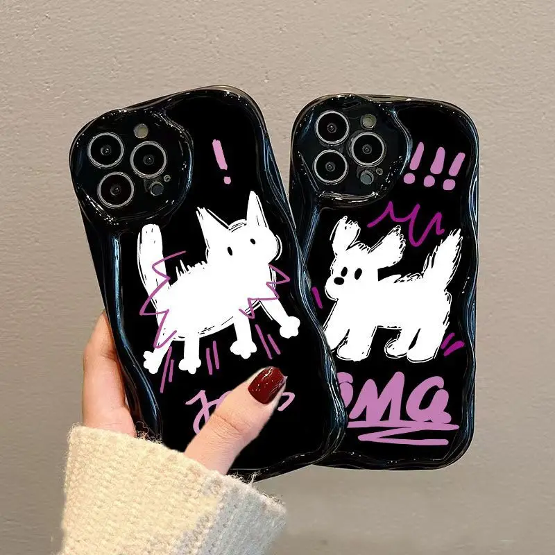 Schattige Cat Cream Curly Edge Case Voor Xiaomi Poco X 3X5X6 Pro X4 Nfc F3 F4 X 4 Gt M6 M4 Pro Fundas Mi 12 11 Lite 5G Ne 12T Hoes
