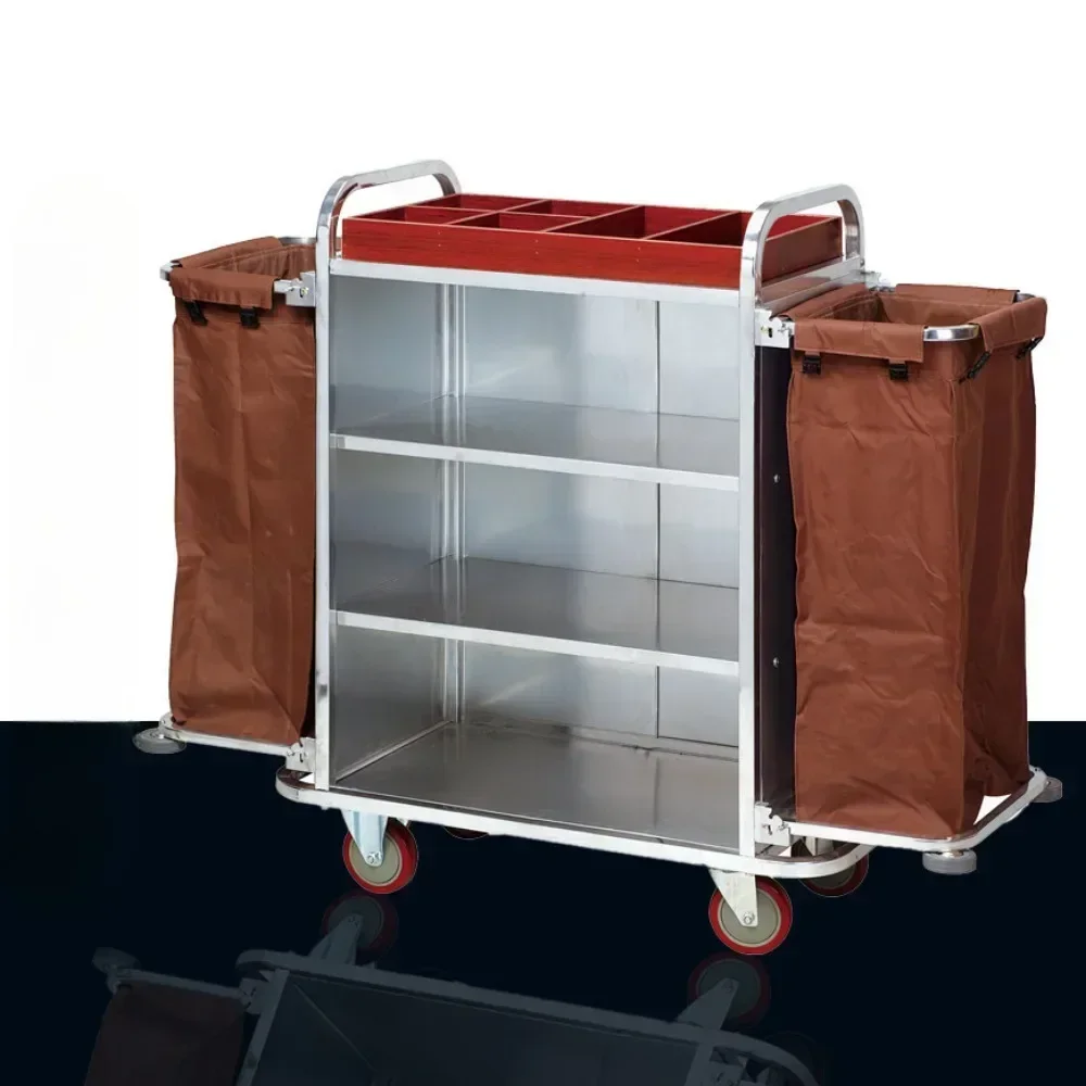 Hotel Stainless Steel Guest Room Cart, Linen Cart, Hotel Cleaning Cart, Service Trolley