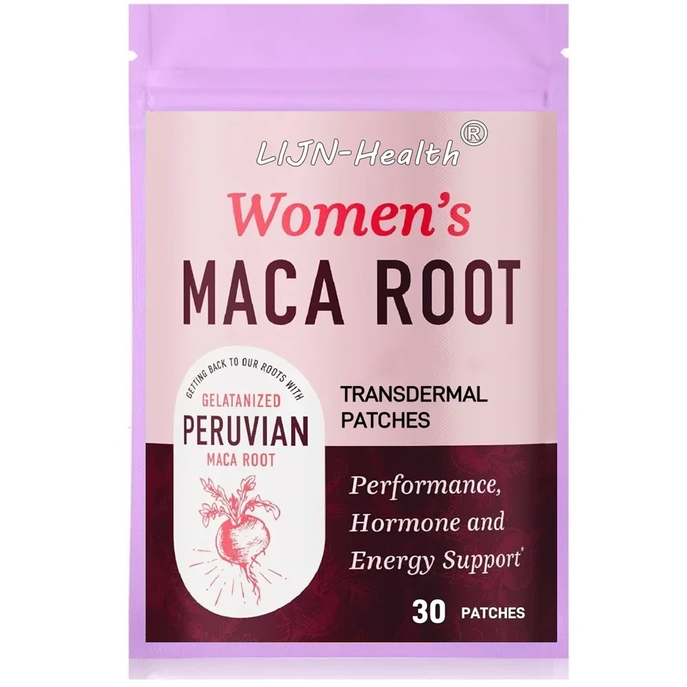 30 parches Parches transdermicos de raíz de maca para mujer que apoyan energía, equilibrio hormonal y menopausia