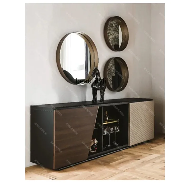 

D2520 Italian Style Light Luxury Sideboard Cabinet Floor-standing Decorative Storage Cabinet Post-modern Solid Wood Entrance Ca