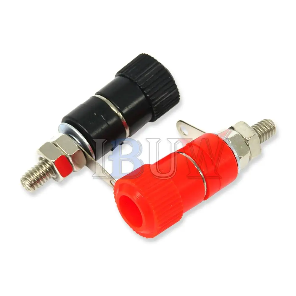 10PCS Terminal Blocks JS-910B JS-919 4mm Amplifier Terminal Connector Binding Post Banana Plug Jack Mount 5pcs Black + 5pcs red