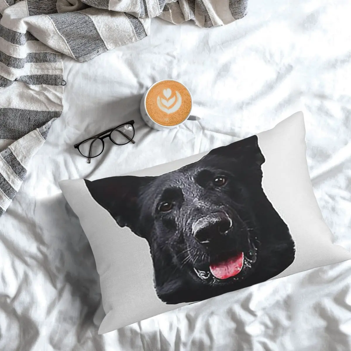 Black German Shepherd Dog Stunning Rectangle Pillowcase Cushion Cover Decor Bedroom Bed Home Comfort Throw Pillow