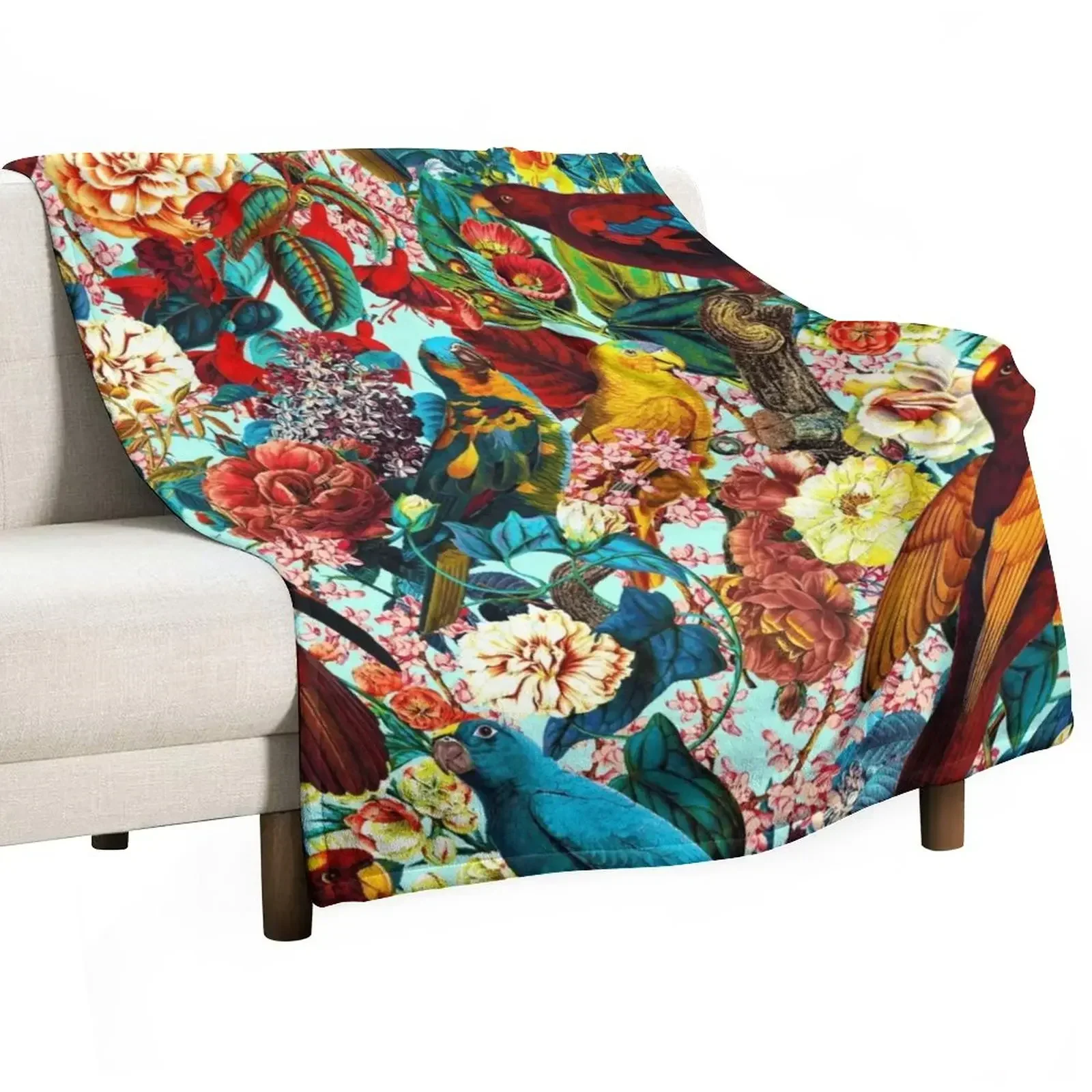 

FLORAL AND BIRDS XV Throw Blanket Decorative Sofa Single Blankets For Bed Blankets