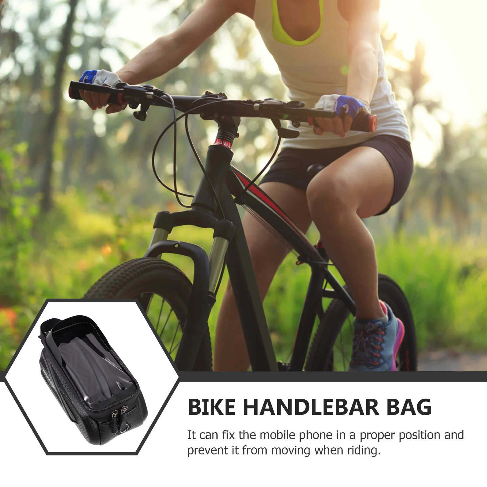 

Bike Phone Bag Transparent Waterproof Cycling Handlebar Bag Front Frame Pouch Storage Cellphone Holder